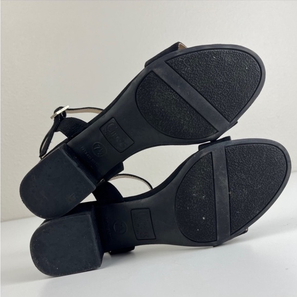 CIRCUS BY SAM EDELMAN Ibis Microsuede Vegan Short Block Heel Sandals Y2K Black - Picture 9 of 10